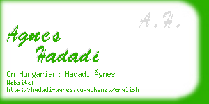 agnes hadadi business card